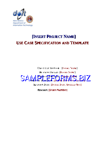 Use Case Specification Template doc pdf free